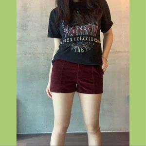 Maroon corduroy shorts